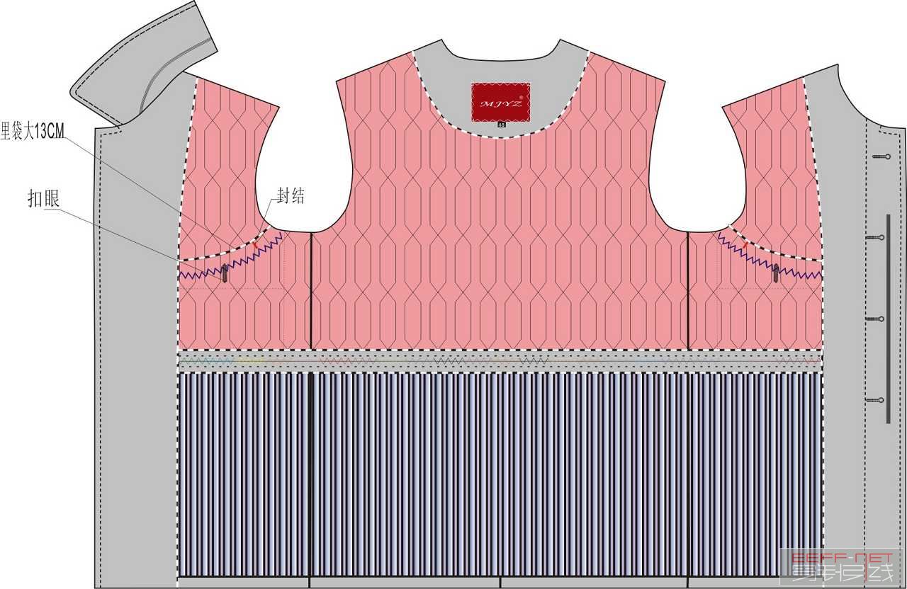 这是我们公司做的夹克工艺图片高清附cdr-服装打版/工艺讨论 穿针
