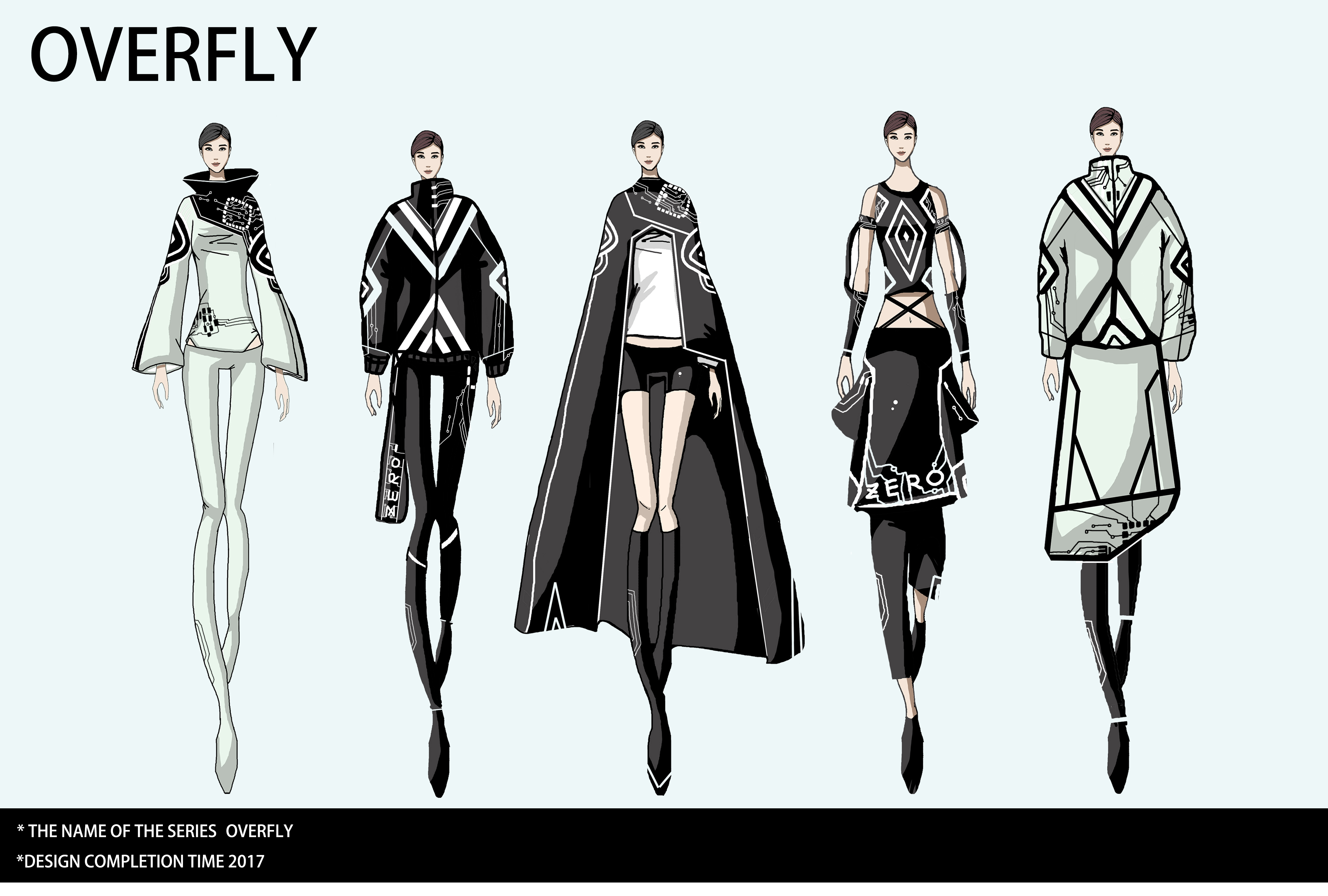 整套服装都突显出了科技的设计感,凸显本次大赛主题.